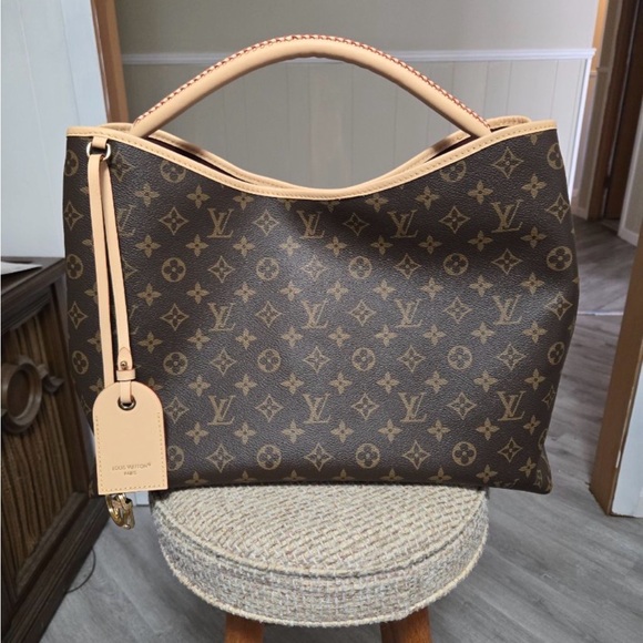 Handbags - New Again Monogram canvas bag with a braided handle -name tag and Charm CHIPPED